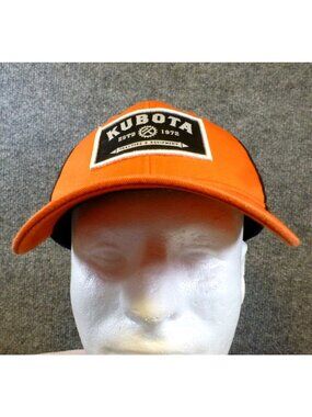 Kubota Trucker Hat Orange &‎ Black Mesh Snapback Adjustable Cap